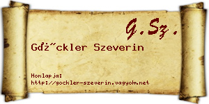 Göckler Szeverin névjegykártya